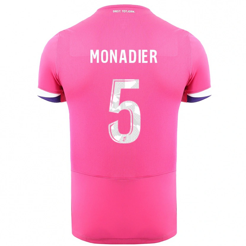 Danxen Femme Maillot Pauline Monadier #5 Rose Blanc Tenues Extérieur 2025/26 T-Shirt