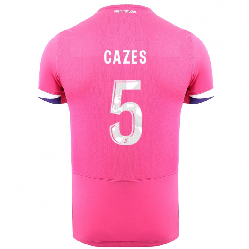 Danxen Femme Maillot Manon Cazes #5 Rose Blanc Tenues Extérieur 2025/26 T-Shirt