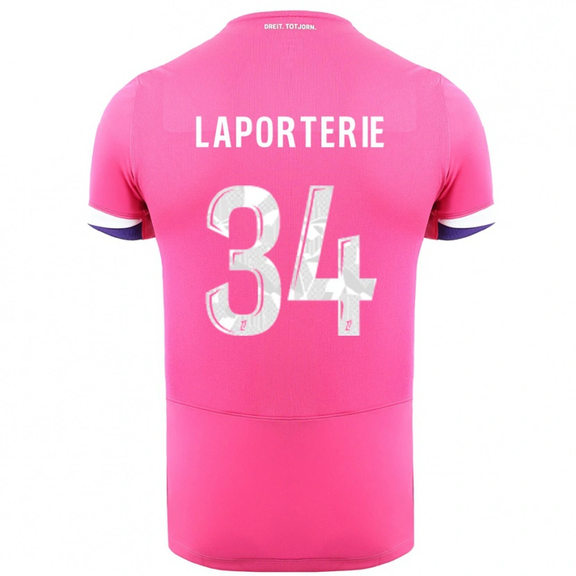 Danxen Femme Maillot Ambre Laporterie #34 Rose Blanc Tenues Extérieur 2025/26 T-Shirt