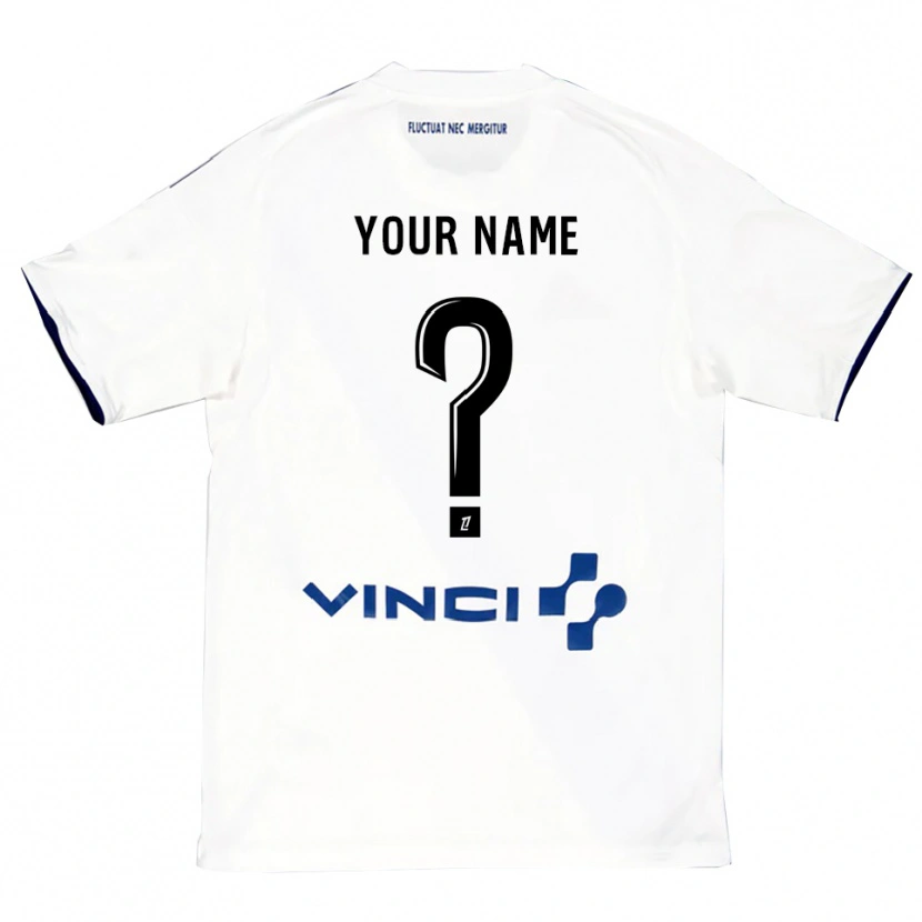 Danxen Femme Maillot Votre Nom #0 Blanc Bleu Tenues Extérieur 2025/26 T-Shirt