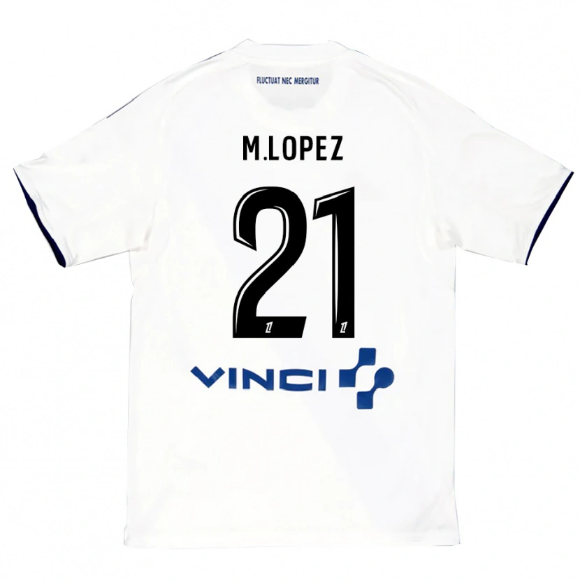 Danxen Femme Maillot Maxime Lopez #21 Blanc Bleu Tenues Extérieur 2025/26 T-Shirt