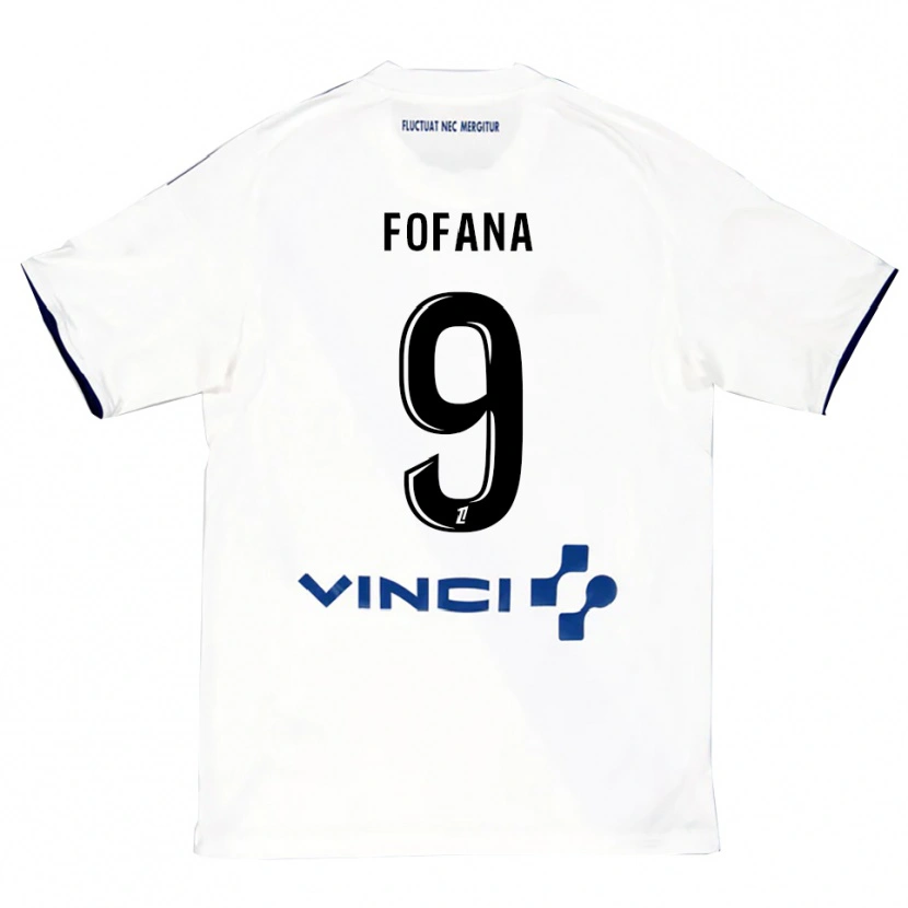 Danxen Femme Maillot Kyliann Fofana #9 Blanc Bleu Tenues Extérieur 2025/26 T-Shirt