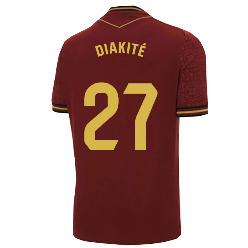 Danxen Femme Maillot Moussa Diakité #27 Bourgogne Or Tenues Extérieur 2025/26 T-Shirt