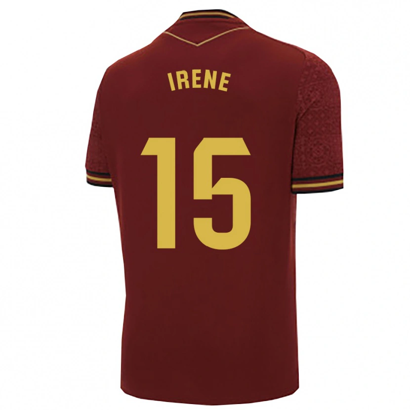 Danxen Femme Maillot Irene Laseca Perez #15 Bourgogne Or Tenues Extérieur 2025/26 T-Shirt