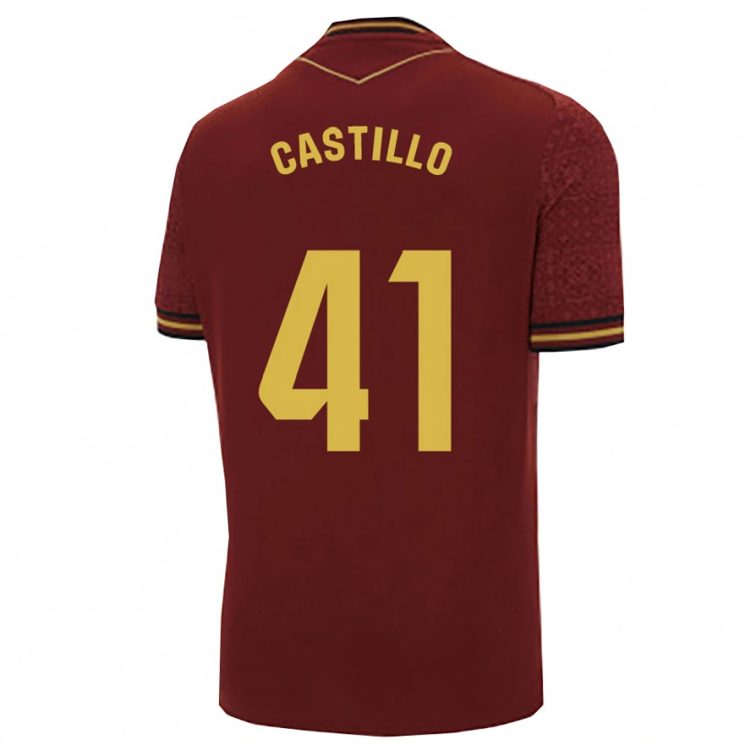 Danxen Femme Maillot Francis Castillo #41 Bourgogne Or Tenues Extérieur 2025/26 T-Shirt