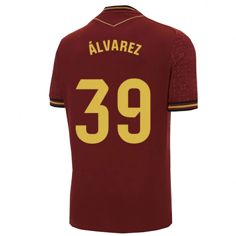 Danxen Femme Maillot Ismael Álvarez #39 Bourgogne Or Tenues Extérieur 2025/26 T-Shirt