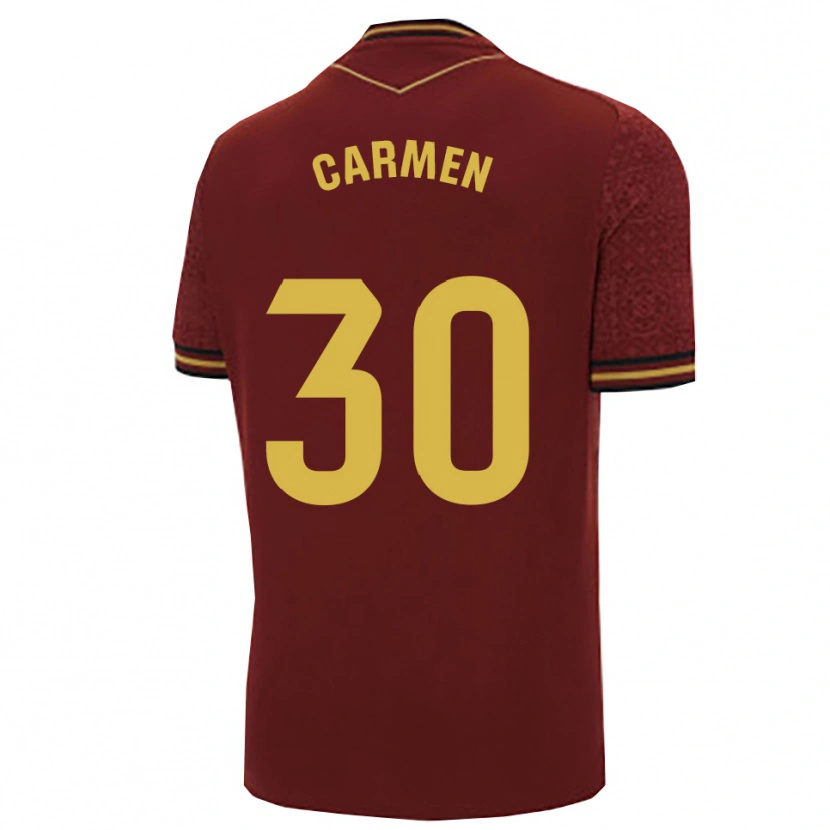 Danxen Femme Maillot Carmen Villalustre Serrano #30 Bourgogne Or Tenues Extérieur 2025/26 T-Shirt