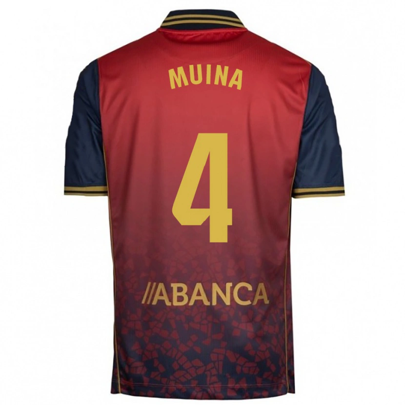 Danxen Femme Maillot Henar Muiña #4 Rouge Marine Tenues Extérieur 2025/26 T-Shirt