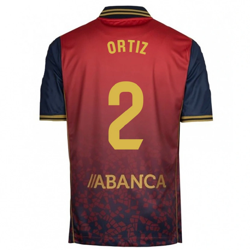 Danxen Femme Maillot Samara Ortiz #2 Rouge Marine Tenues Extérieur 2025/26 T-Shirt