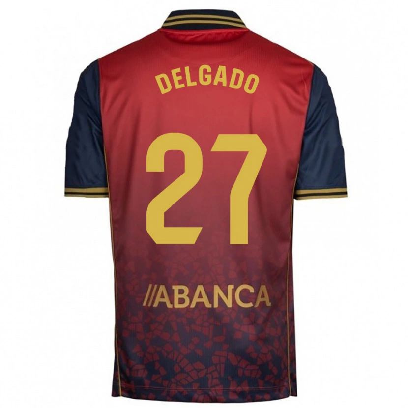 Danxen Femme Maillot Álex Delgado #27 Rouge Marine Tenues Extérieur 2025/26 T-Shirt