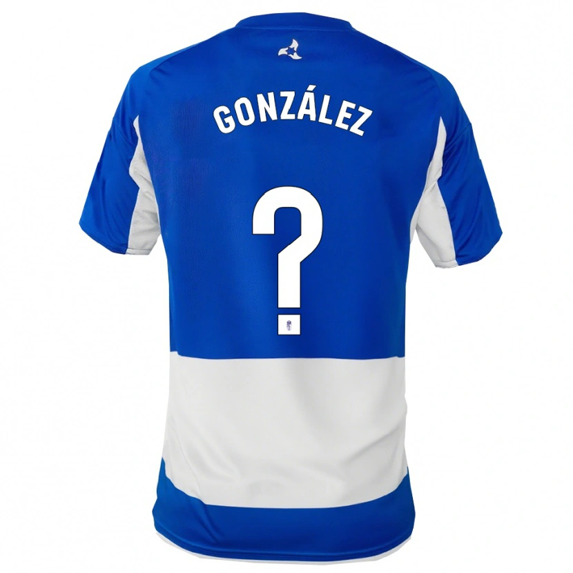 Danxen Femme Maillot Pablo González #0 Bleu Blanc Tenues Extérieur 2025/26 T-Shirt
