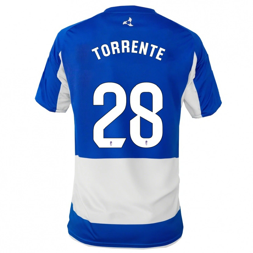 Danxen Femme Maillot Raúl Torrente #28 Bleu Blanc Tenues Extérieur 2025/26 T-Shirt