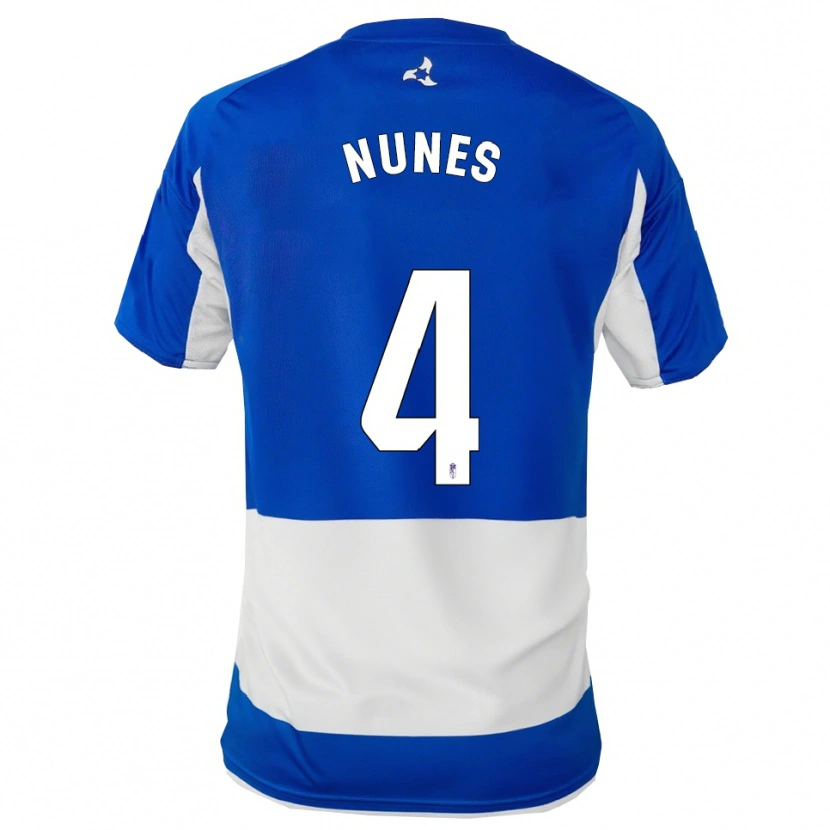 Danxen Femme Maillot David Nunes #4 Bleu Blanc Tenues Extérieur 2025/26 T-Shirt