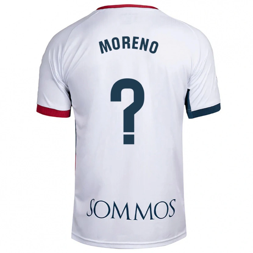 Danxen Femme Maillot Eloy Moreno #0 Blanc Rouge Tenues Extérieur 2025/26 T-Shirt
