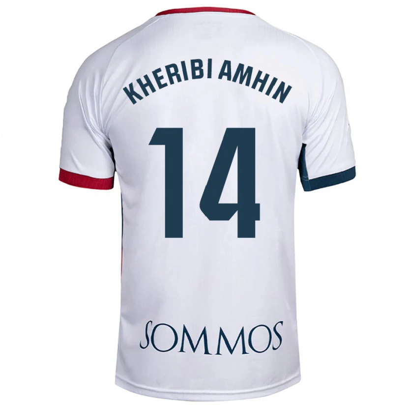 Danxen Femme Maillot Nabil Kheribi Amhin #14 Blanc Rouge Tenues Extérieur 2025/26 T-Shirt
