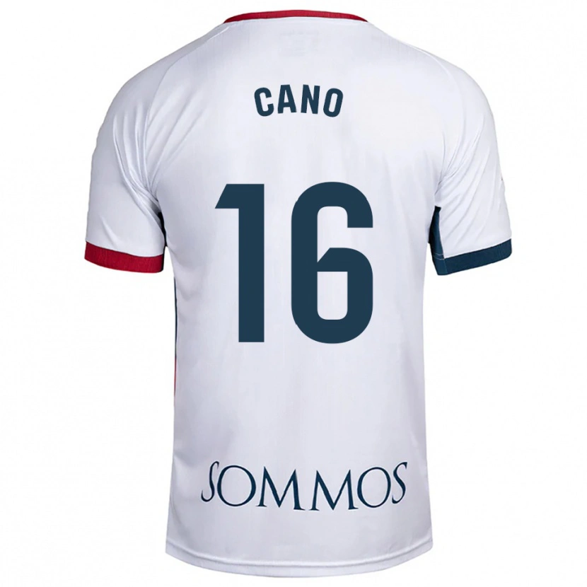 Danxen Femme Maillot Juan Cano #16 Blanc Rouge Tenues Extérieur 2025/26 T-Shirt