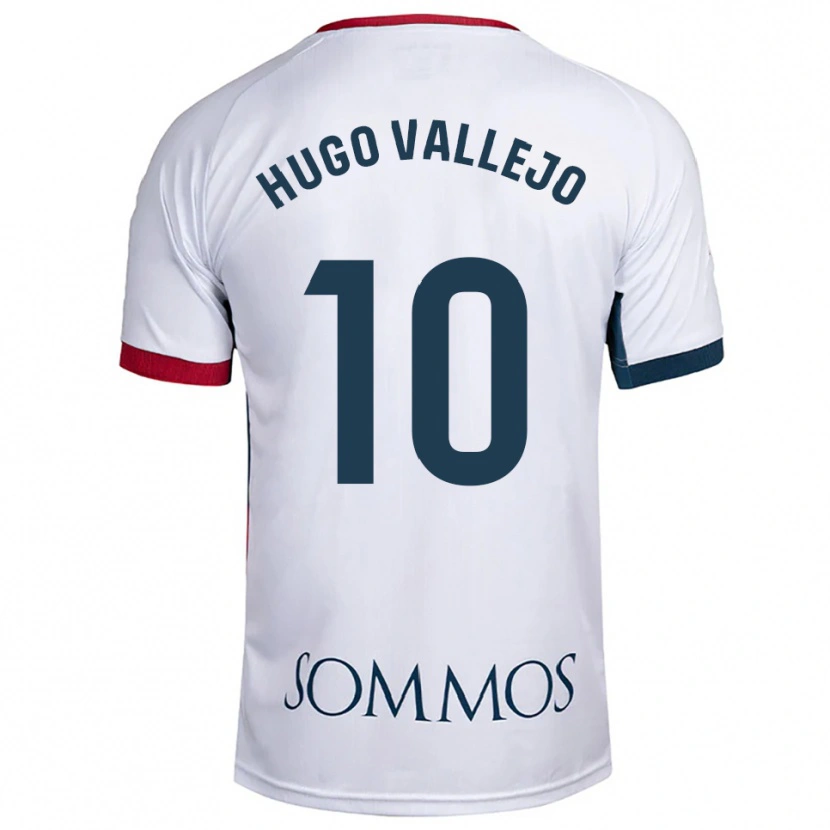 Danxen Femme Maillot Hugo Vallejo #10 Blanc Rouge Tenues Extérieur 2025/26 T-Shirt