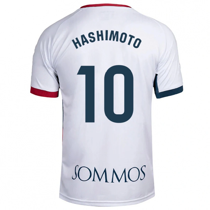 Danxen Femme Maillot Kento Hashimoto #10 Blanc Rouge Tenues Extérieur 2025/26 T-Shirt
