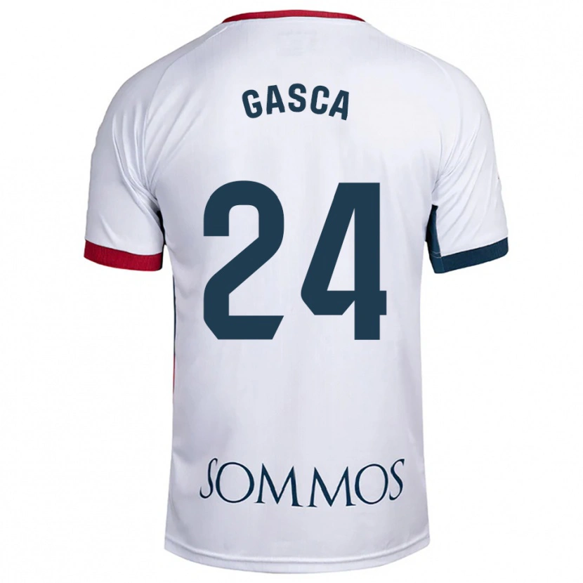 Danxen Femme Maillot Verónica Gasca #24 Blanc Rouge Tenues Extérieur 2025/26 T-Shirt