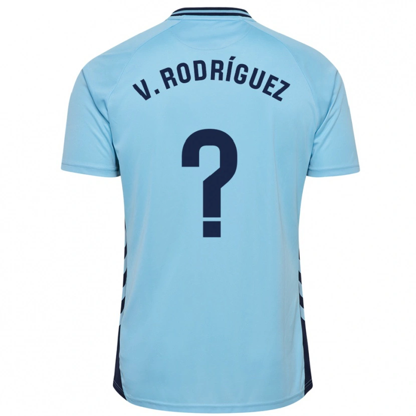 Danxen Femme Maillot Carlos Vicente Rodríguez #0 Bleu Ciel Tenues Extérieur 2025/26 T-Shirt