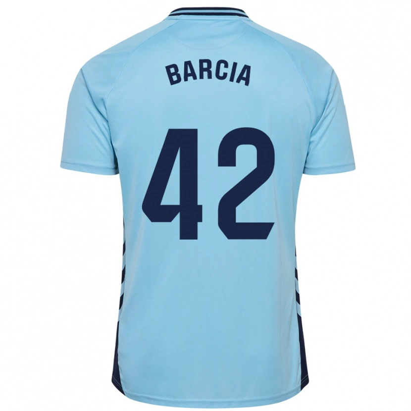 Danxen Femme Maillot Sergio Barcia #42 Bleu Ciel Tenues Extérieur 2025/26 T-Shirt