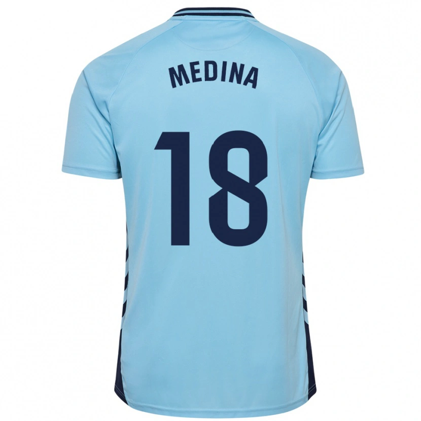 Danxen Femme Maillot Iván Medina #18 Bleu Ciel Tenues Extérieur 2025/26 T-Shirt