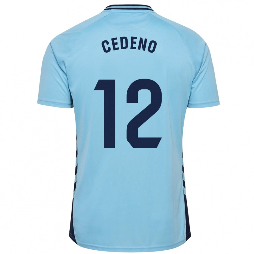 Danxen Femme Maillot Edward Cedeño #12 Bleu Ciel Tenues Extérieur 2025/26 T-Shirt