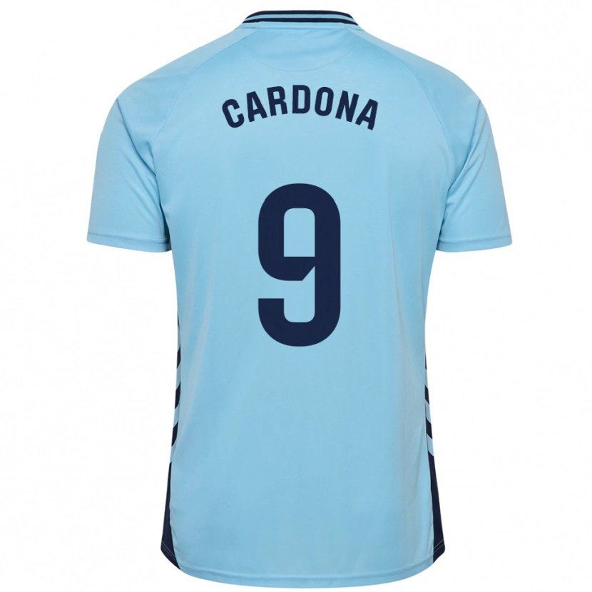 Danxen Femme Maillot Marc Cardona #9 Bleu Ciel Tenues Extérieur 2025/26 T-Shirt