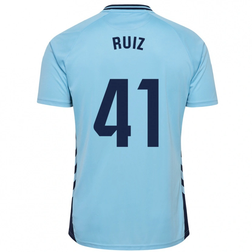Danxen Femme Maillot Sergio Ruiz #41 Bleu Ciel Tenues Extérieur 2025/26 T-Shirt