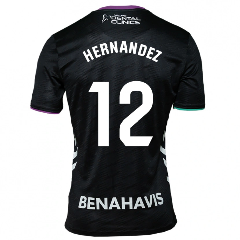 Danxen Femme Maillot Juanma Hernández #12 Noir Violet Vert Tenues Extérieur 2025/26 T-Shirt