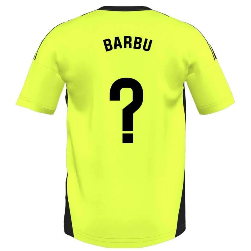 Danxen Femme Maillot Álex Barbu #0 Jaune Fluorescent Tenues Extérieur 2025/26 T-Shirt