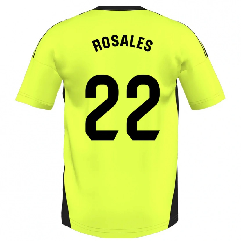 Danxen Femme Maillot Diego Rosales #22 Jaune Fluorescent Tenues Extérieur 2025/26 T-Shirt
