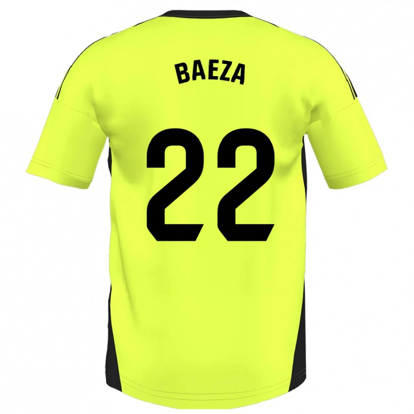Danxen Femme Maillot Miguel Baeza #22 Jaune Fluorescent Tenues Extérieur 2025/26 T-Shirt