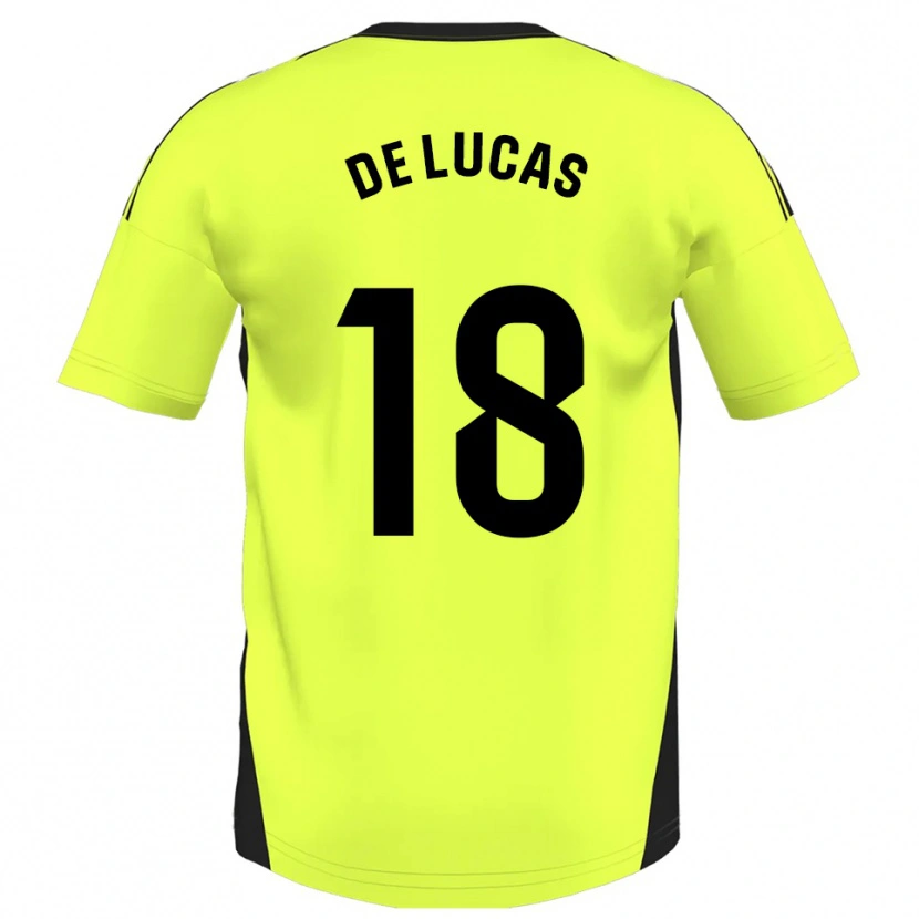 Danxen Femme Maillot Alejandro De Lucas #18 Jaune Fluorescent Tenues Extérieur 2025/26 T-Shirt