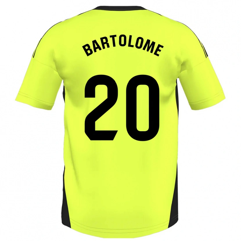Danxen Femme Maillot Diego Bartolomé #20 Jaune Fluorescent Tenues Extérieur 2025/26 T-Shirt