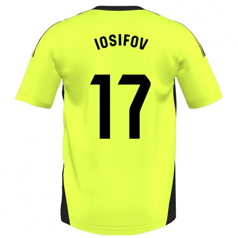 Danxen Femme Maillot Nikita Iosifov #17 Jaune Fluorescent Tenues Extérieur 2025/26 T-Shirt
