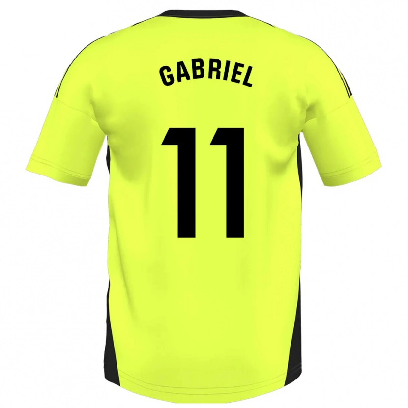 Danxen Femme Maillot Sergio Gabriel #11 Jaune Fluorescent Tenues Extérieur 2025/26 T-Shirt
