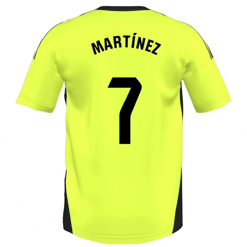 Danxen Femme Maillot Markel Martínez #7 Jaune Fluorescent Tenues Extérieur 2025/26 T-Shirt