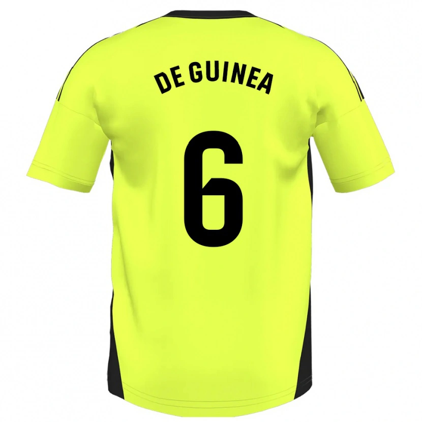 Danxen Femme Maillot Asier Ortiz De Guinea #6 Jaune Fluorescent Tenues Extérieur 2025/26 T-Shirt