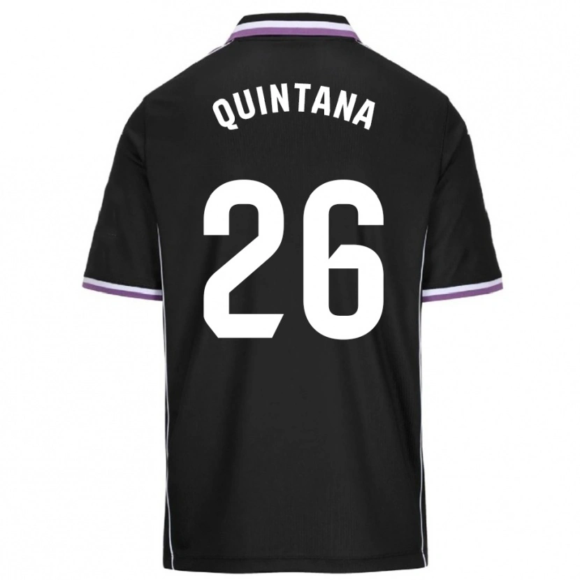 Danxen Femme Maillot Alberto Quintana #26 Violet Noir Tenues Extérieur 2025/26 T-Shirt