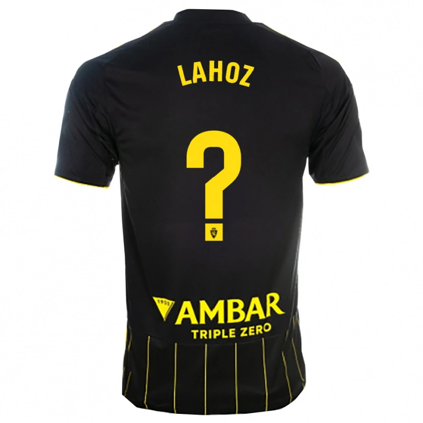 Danxen Femme Maillot Álvaro Lahoz #0 Noir Jaune Tenues Extérieur 2025/26 T-Shirt