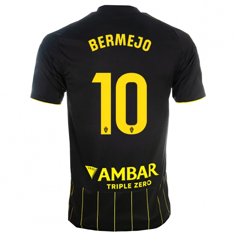 Danxen Femme Maillot Sergio Bermejo #10 Noir Jaune Tenues Extérieur 2025/26 T-Shirt