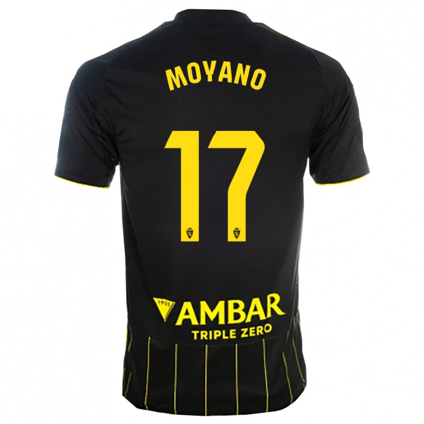 Danxen Femme Maillot Sebas Moyano #17 Noir Jaune Tenues Extérieur 2025/26 T-Shirt