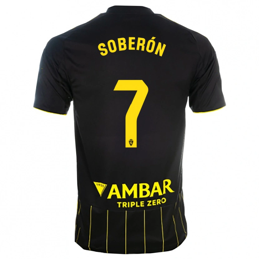 Danxen Femme Maillot Mario Soberón #7 Noir Jaune Tenues Extérieur 2025/26 T-Shirt
