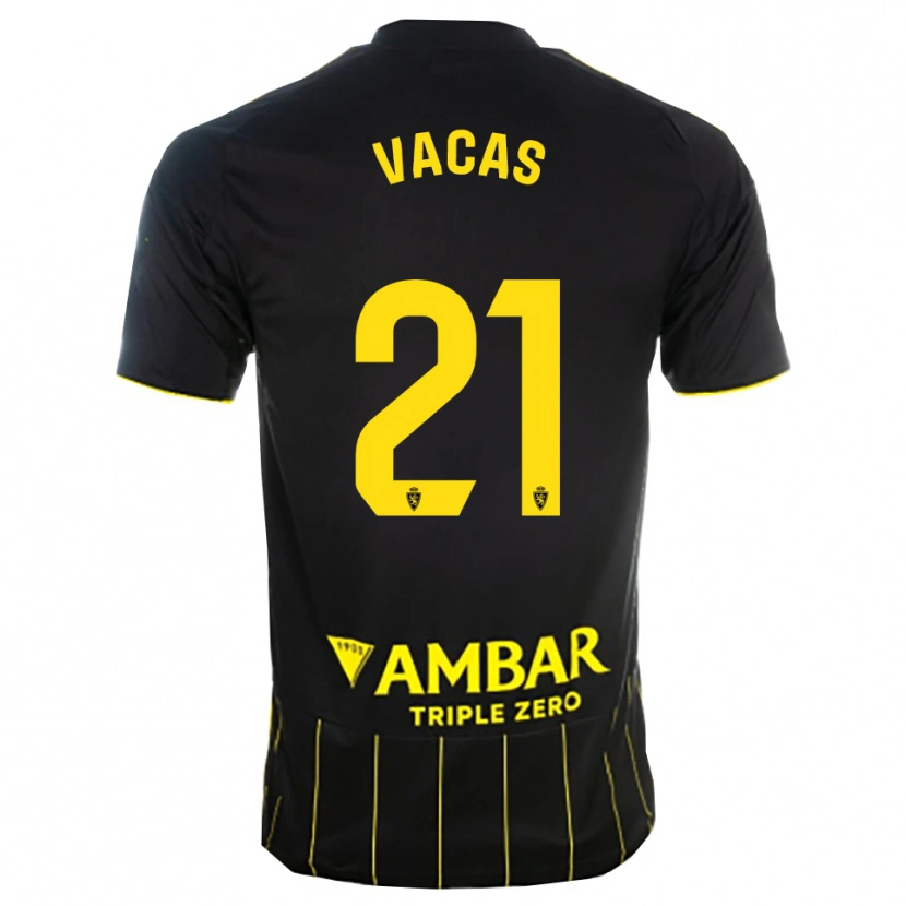 Danxen Femme Maillot Óscar Vacas #21 Noir Jaune Tenues Extérieur 2025/26 T-Shirt