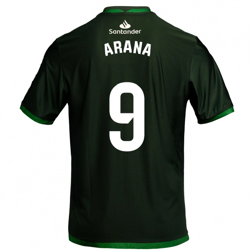Danxen Femme Maillot Juan Carlos Arana #9 Vert Foncé Tenues Extérieur 2025/26 T-Shirt
