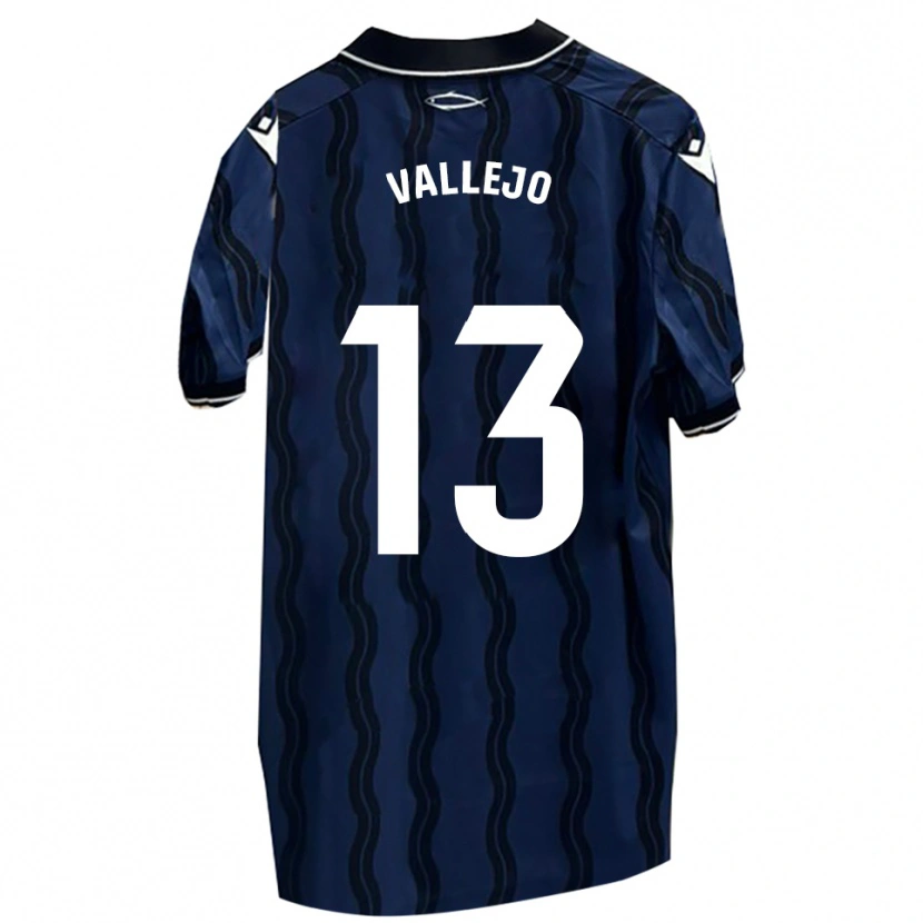 Danxen Femme Maillot Guillermo Vallejo #13 Bleu Foncé Noir Tenues Extérieur 2025/26 T-Shirt