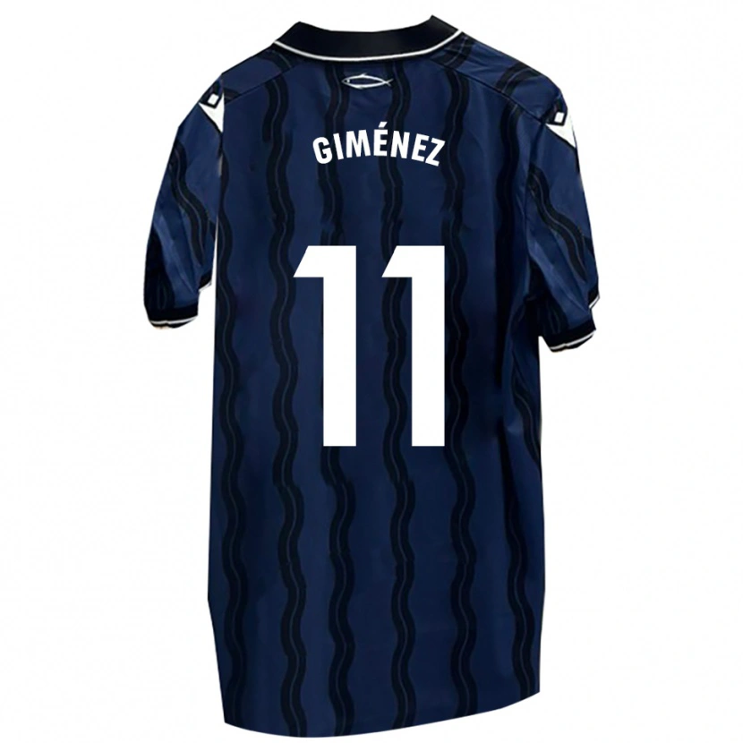 Danxen Femme Maillot Gonzalo Giménez #11 Bleu Foncé Noir Tenues Extérieur 2025/26 T-Shirt