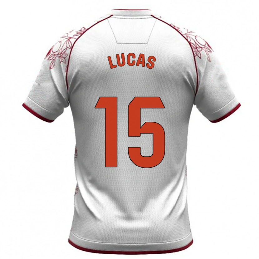 Danxen Femme Maillot Lucas Alcázar #15 Blanc Bourgogne Tenues Extérieur 2025/26 T-Shirt