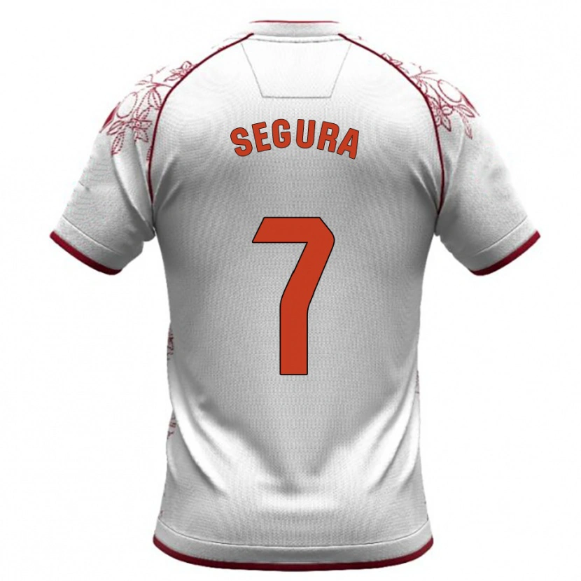 Danxen Femme Maillot Carlos Segura #7 Blanc Bourgogne Tenues Extérieur 2025/26 T-Shirt